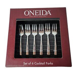 Onieda Notcha Everyday Flatware Stainless Steel Cocktail Seafood Fork Set NEW